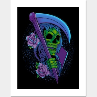 Grim Reaper and Roses Posters and Art